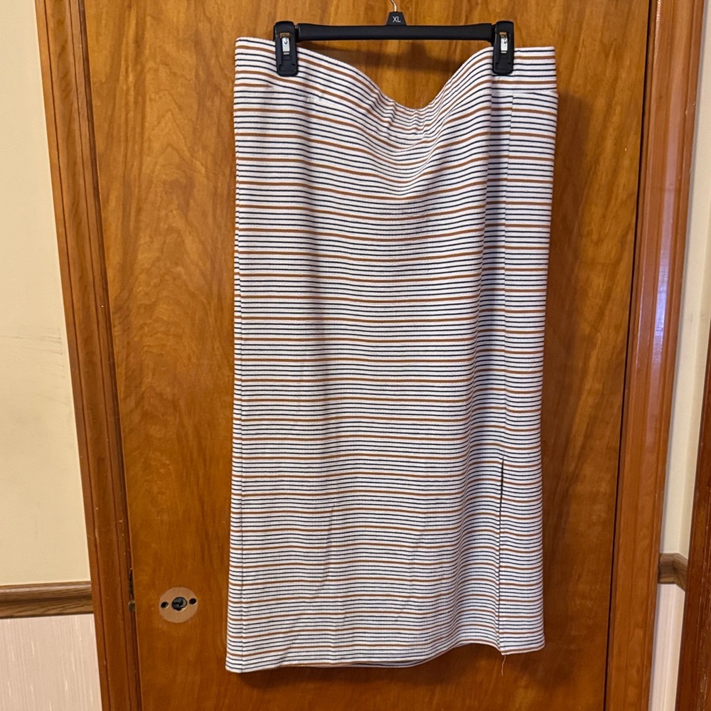 LOFT Multicolor Striped Pencil Skirt
